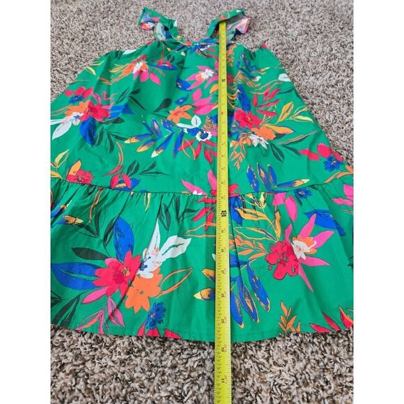 NWT Crewcuts J.Crew Girls Tropical Ruffle Dress Sz10 Clover Green Floral Summer - Picture 5 of 8